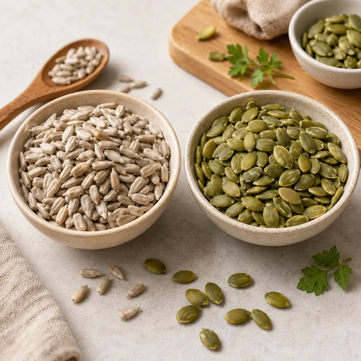 sunflower seeds vs pumpkin seeds